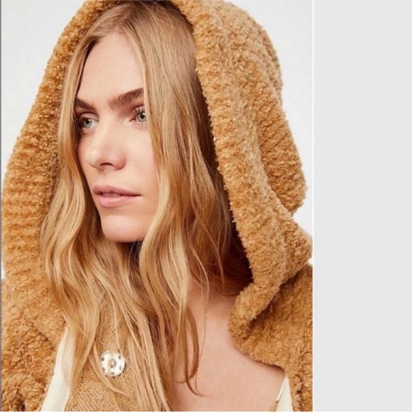 Free People Brown Warm Wishes
Hooded Sweater Teddy Jacket Cardigan - Picture 3 of 9